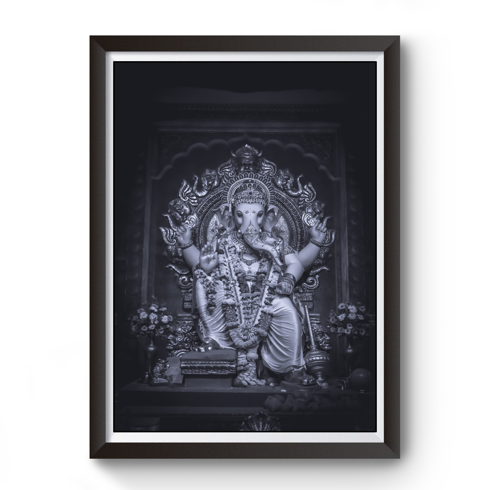 Shri Ganesh Blackout Wooden photo frame divine-frames