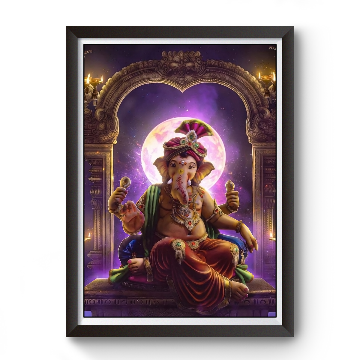 Shri Ganesh Wooden Photo Frame divine-frames