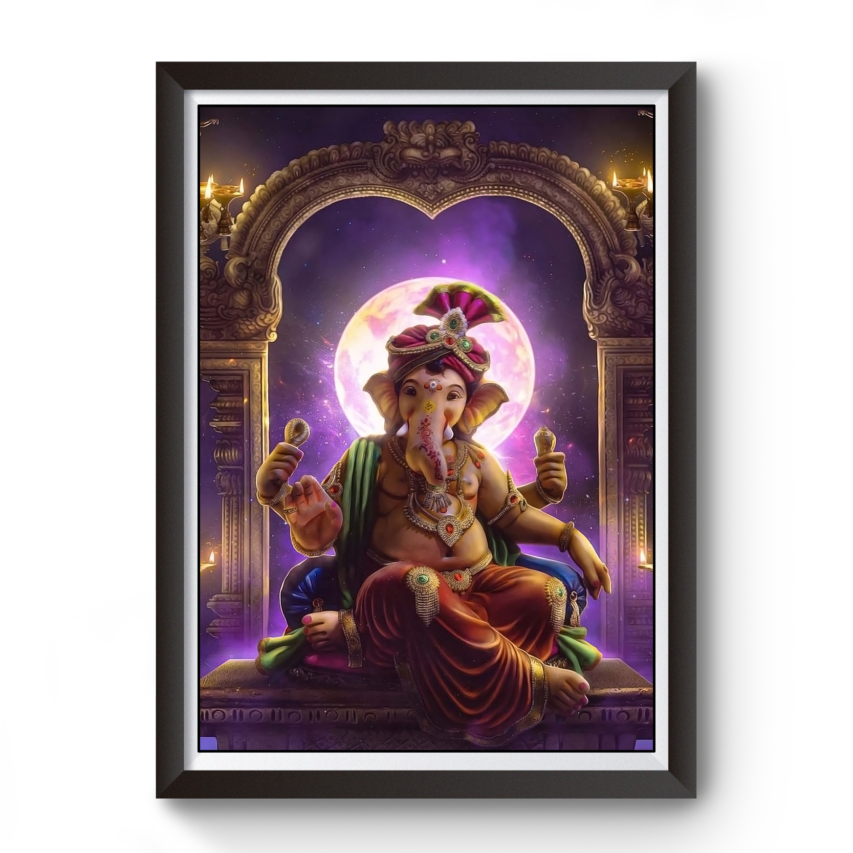 Shri Ganesh Wooden Photo Frame divine-frames