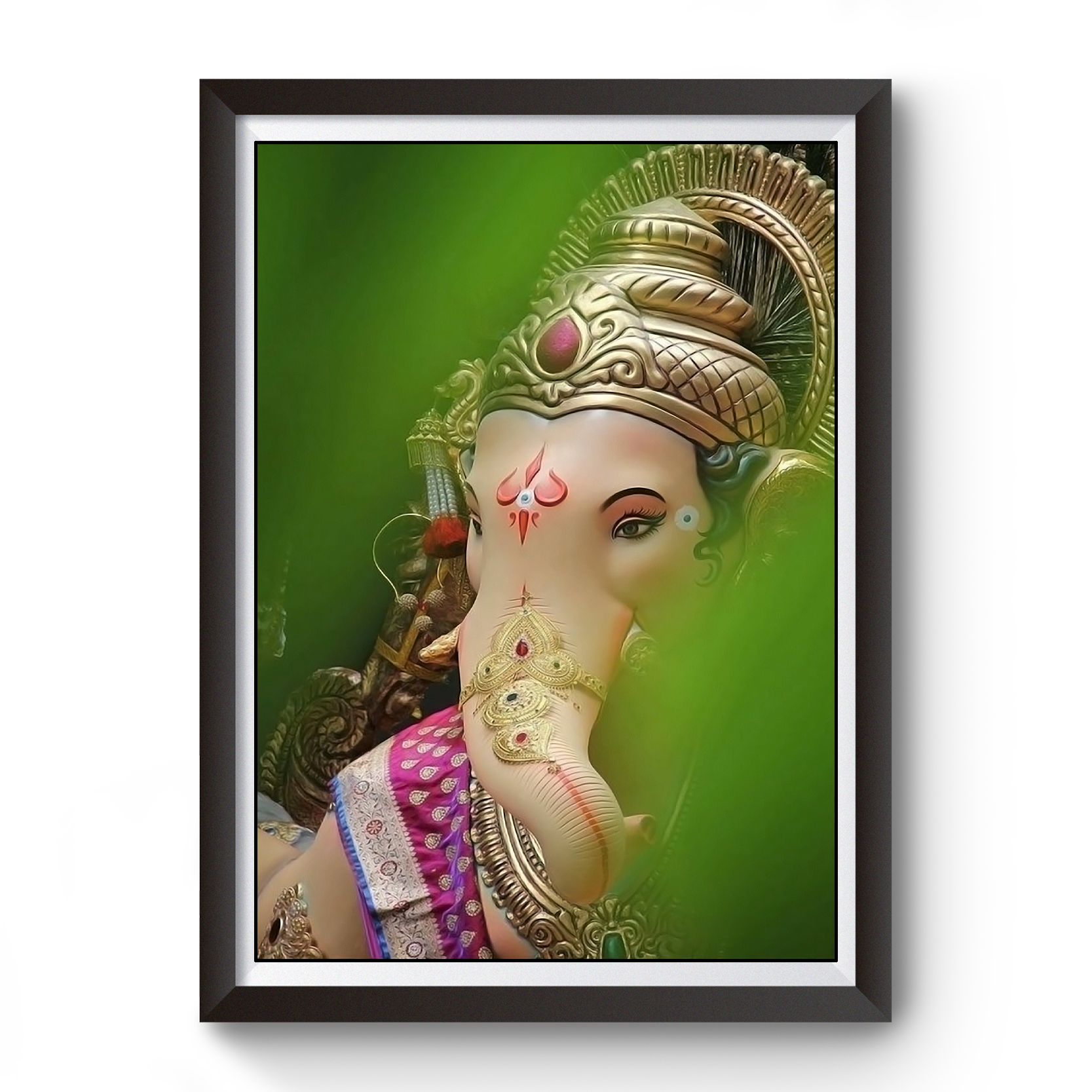 Shri Ganesh Wooden Photo Frame divine-frames