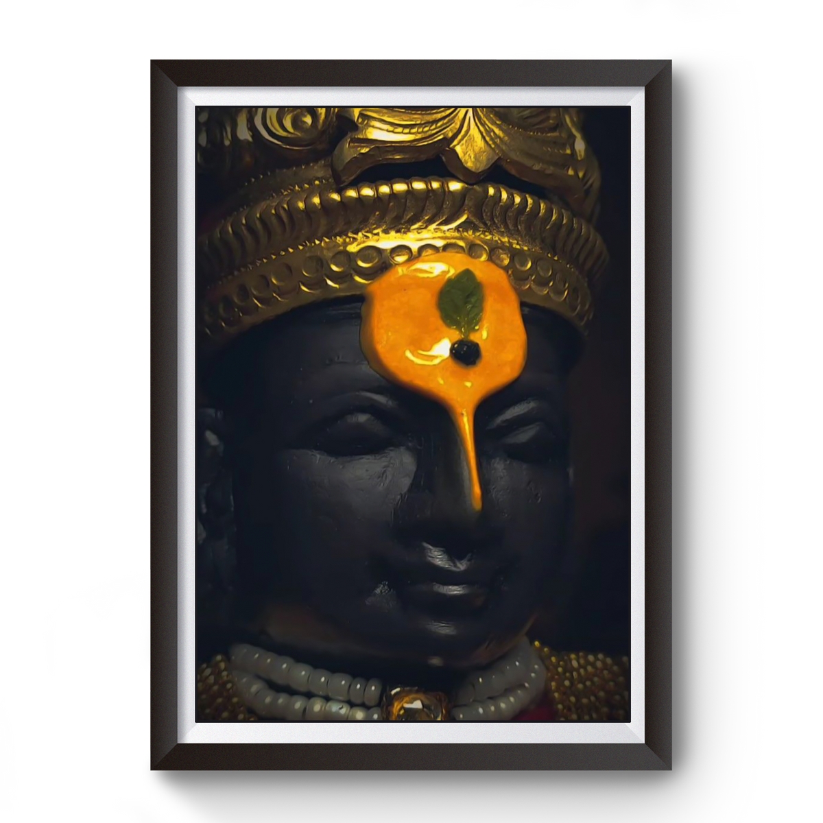 Shri Hari Vitthal Devay Black Wooden Photo Frame divine-frames