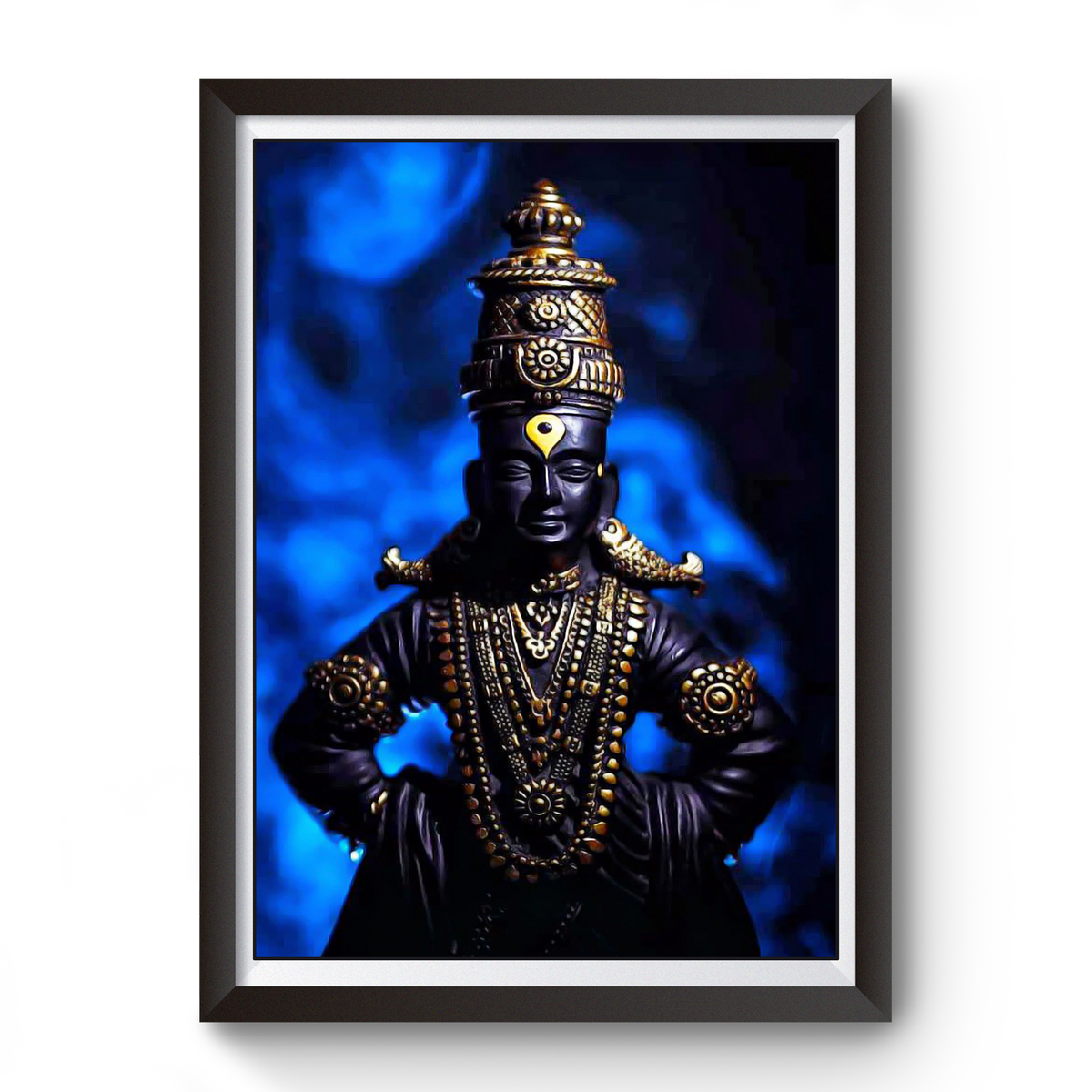 Shri Hari Vitthal Devay Black Wooden Photo Frame divine-frames