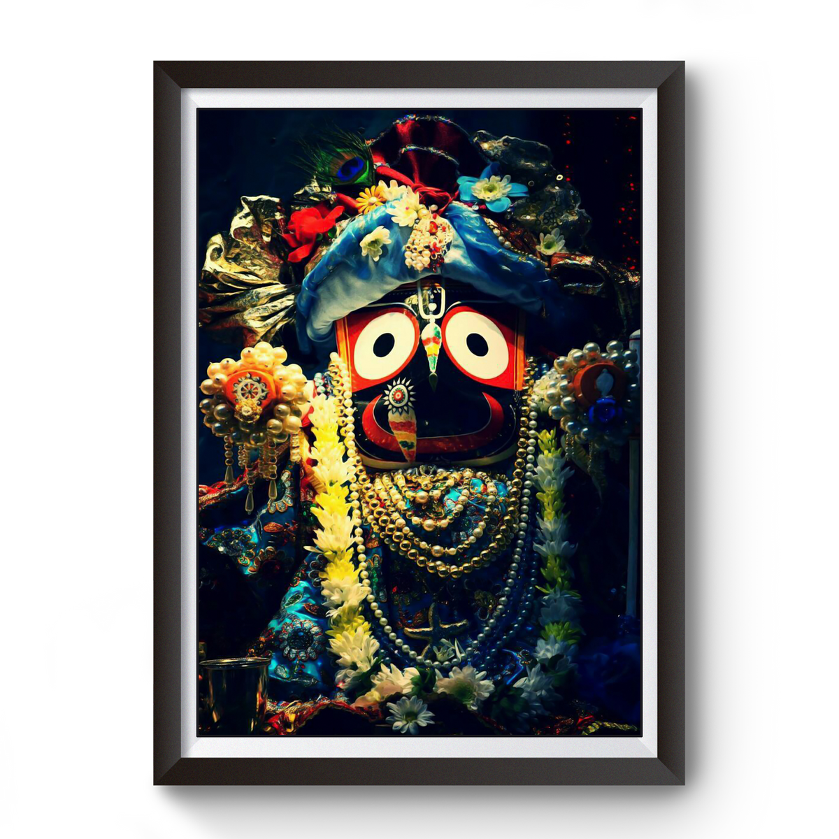 Shri Jagannath Puri Bhagwan Black Wooden Photo Frame divine-frames