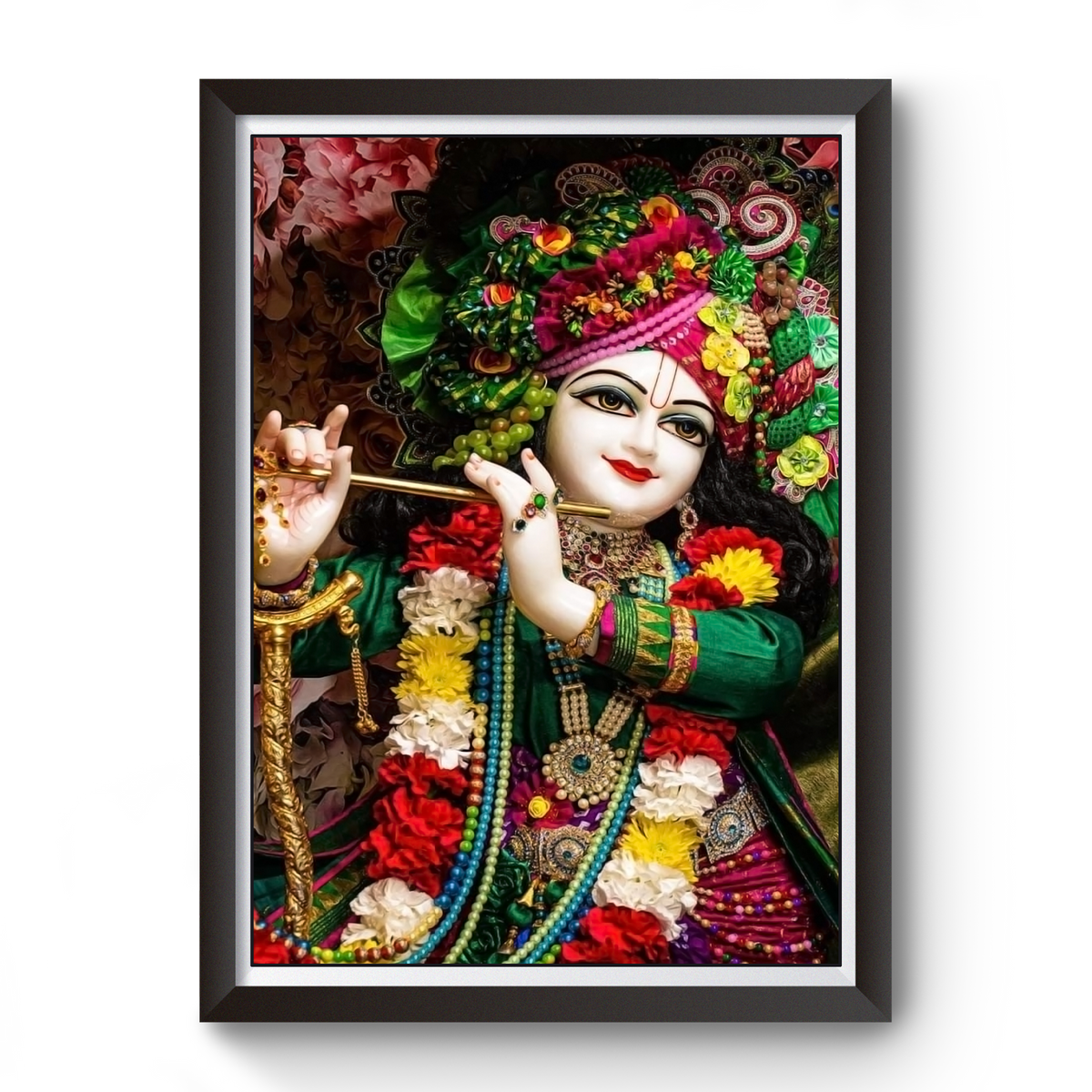 Shri Krishna Black Wooden Photo Frame divine-frames