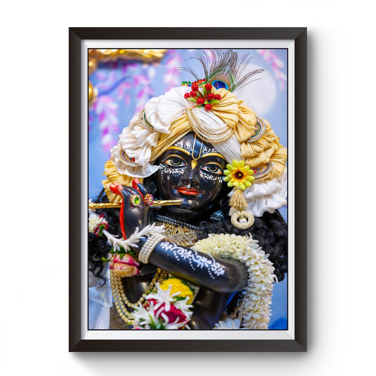 Shri Krishna Black Wooden Photo Frame divine-frames