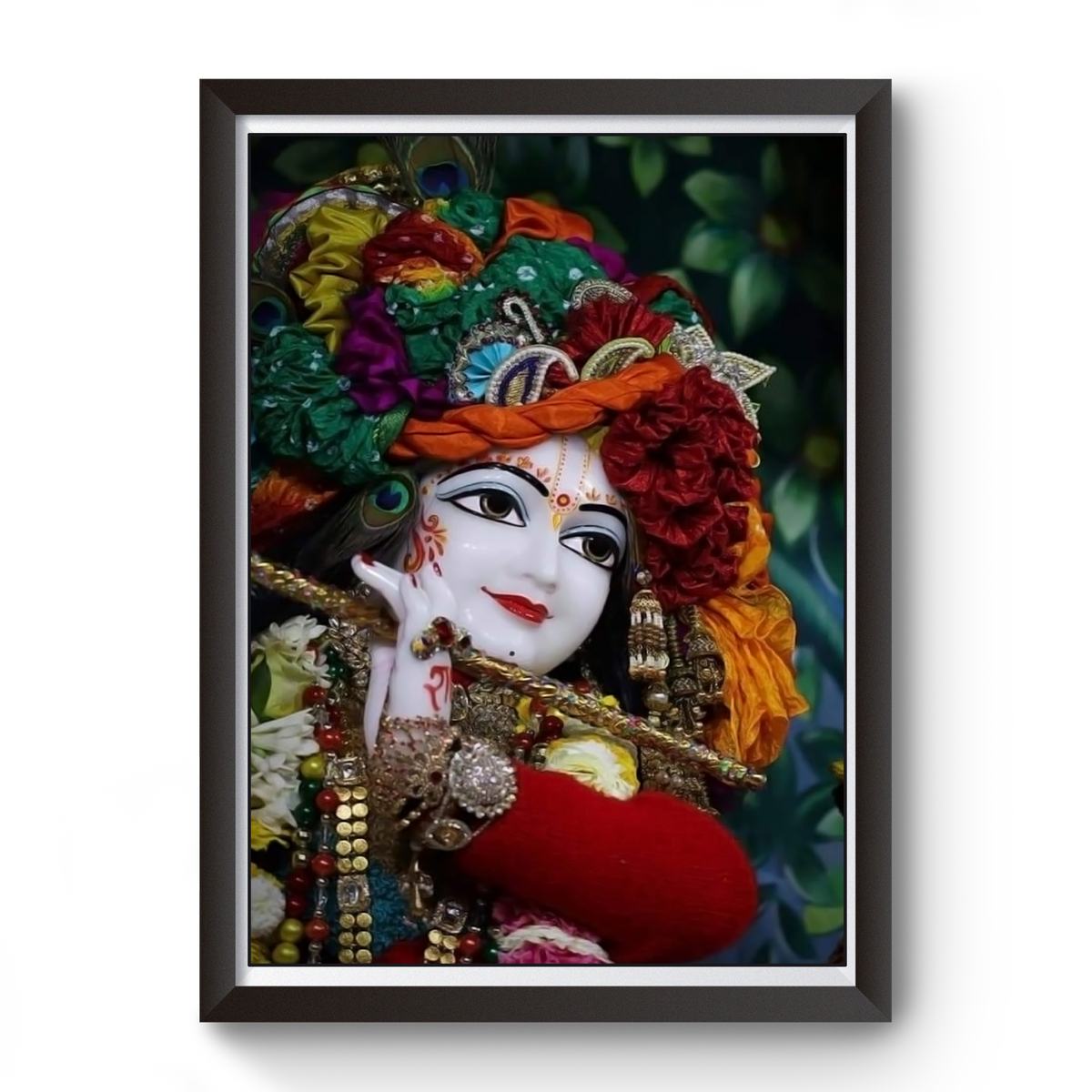 Shri Krishna Black Wooden Photo Frame divine-frames