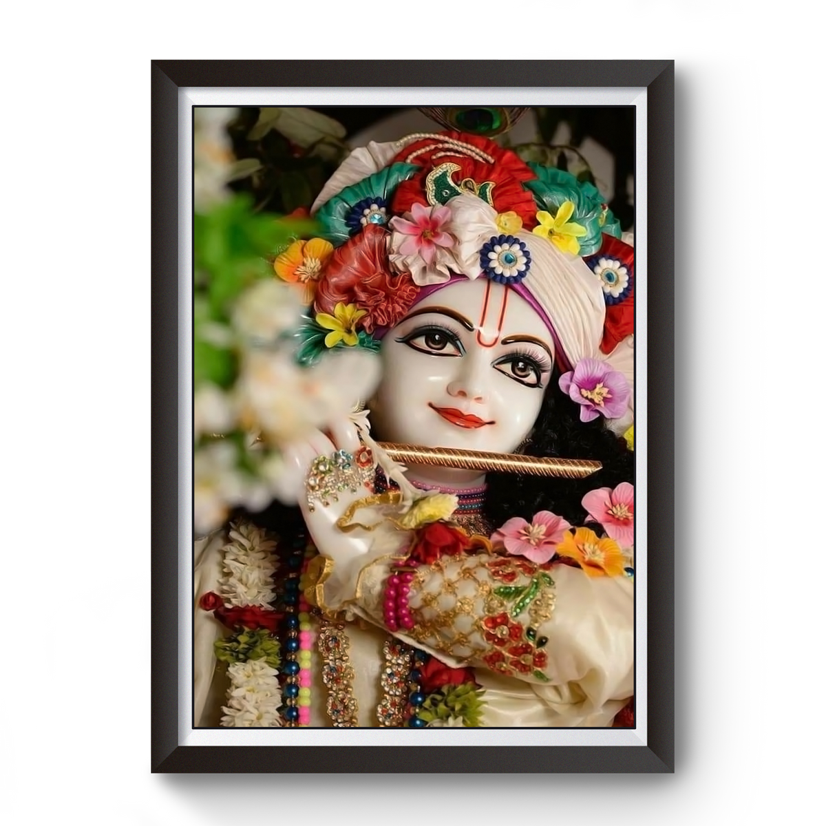 Shri Krishna Black Wooden Phototframe divine-frames