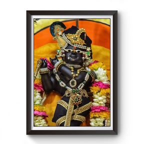 Shri Radha Raman Thakurji Black Wooden Photo Frame divine-frames