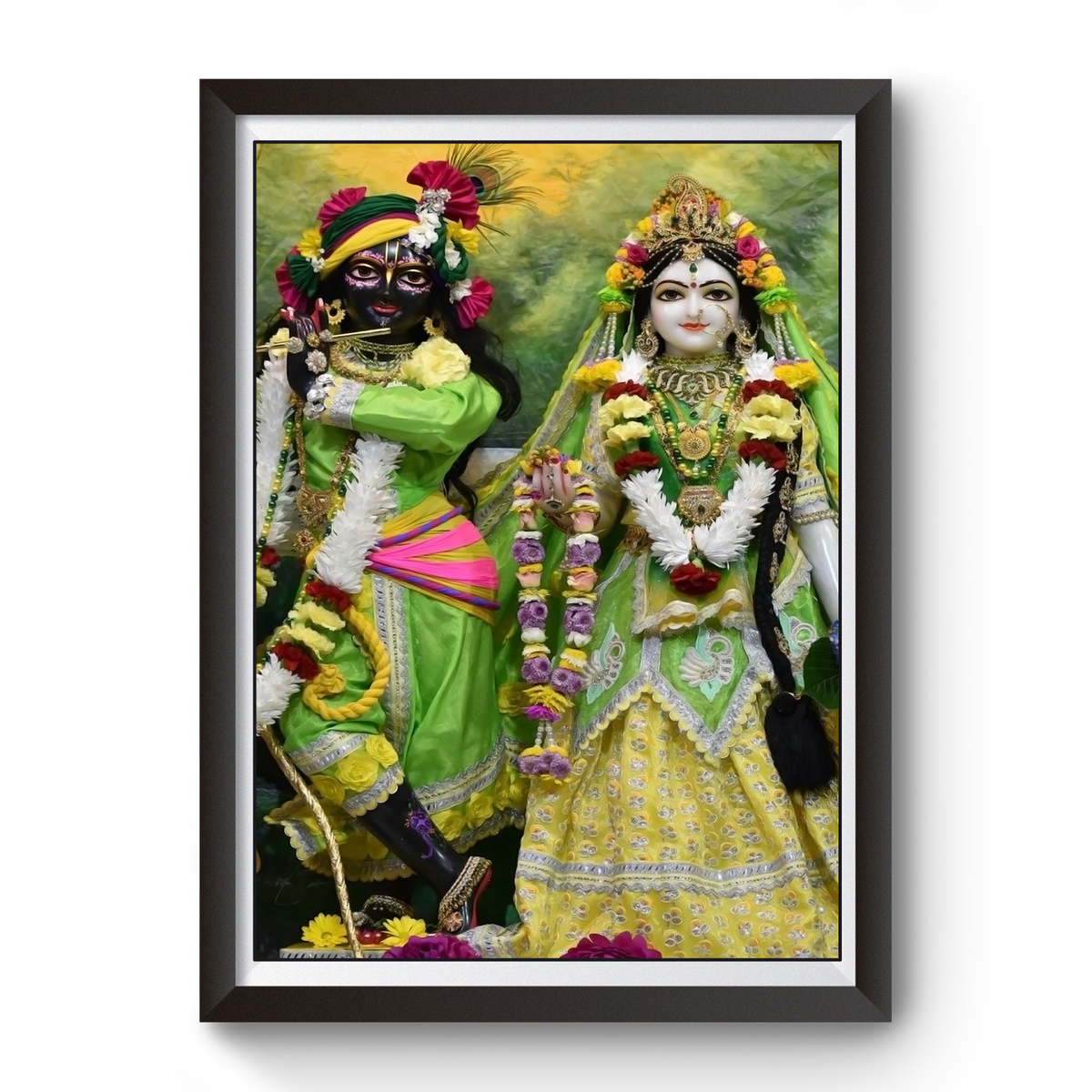 Shri Radhe Krishna Wooden Frame Black divine-frames