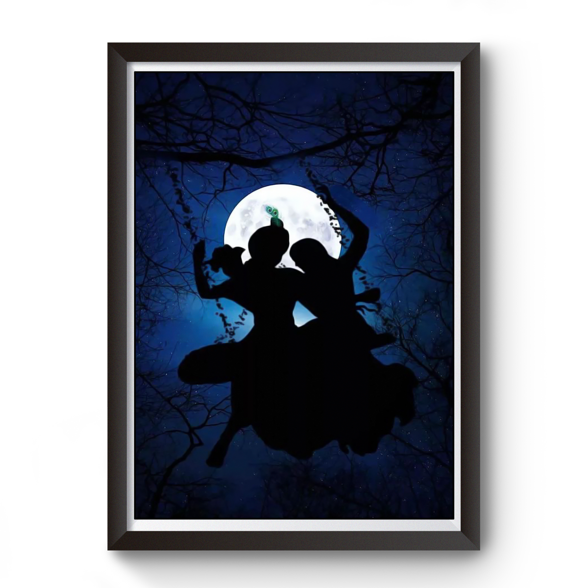 Shri Radhe Krishna Wooden Frame Black divine-frames