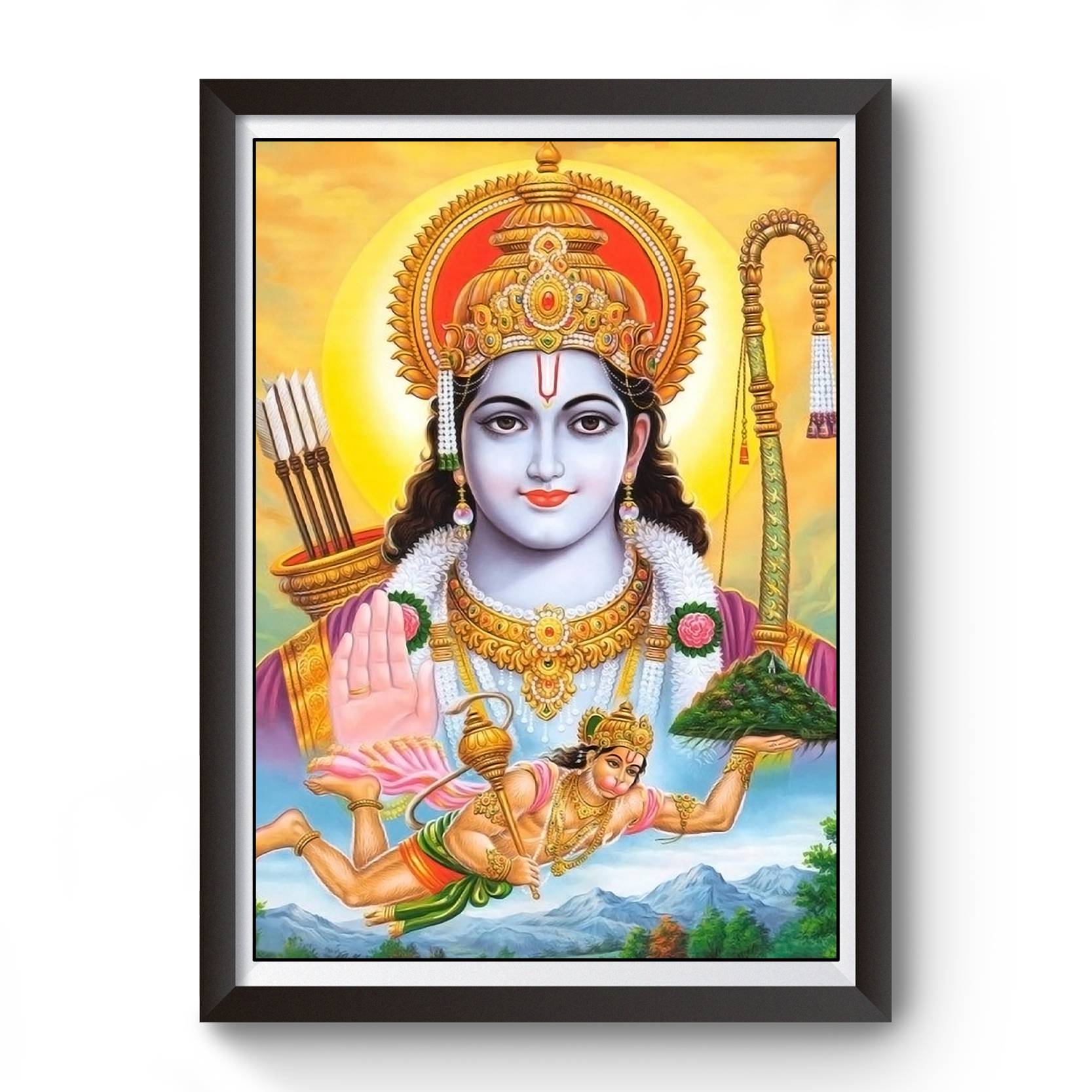 Shri Ram Bhakt Hanuman wooden photo frame divine-frames