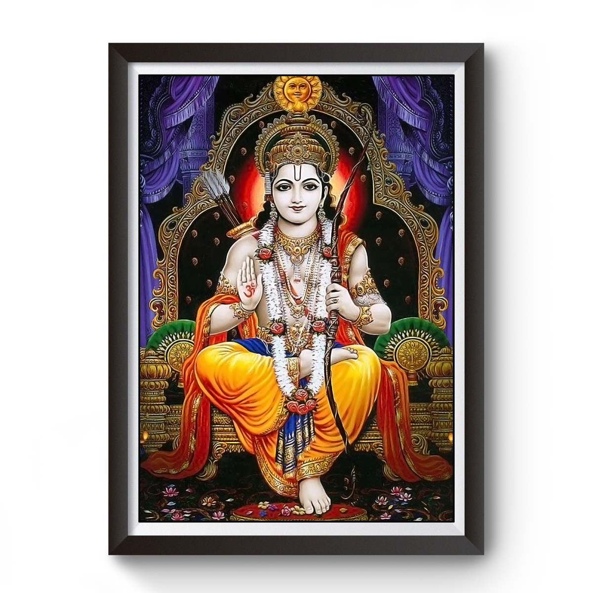 Shri Ram Black Wooden Photo Frame divine-frames