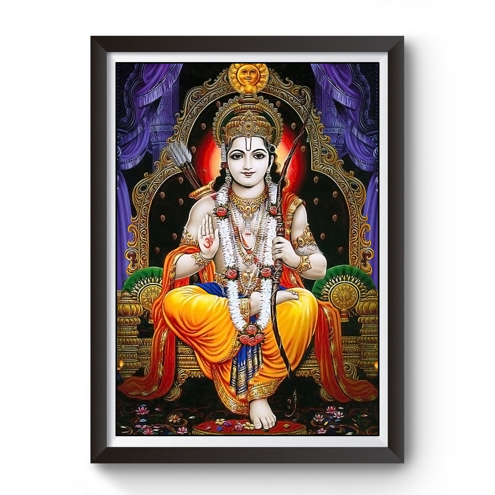 Shri Ram Black Wooden Photo Frame divine-frames