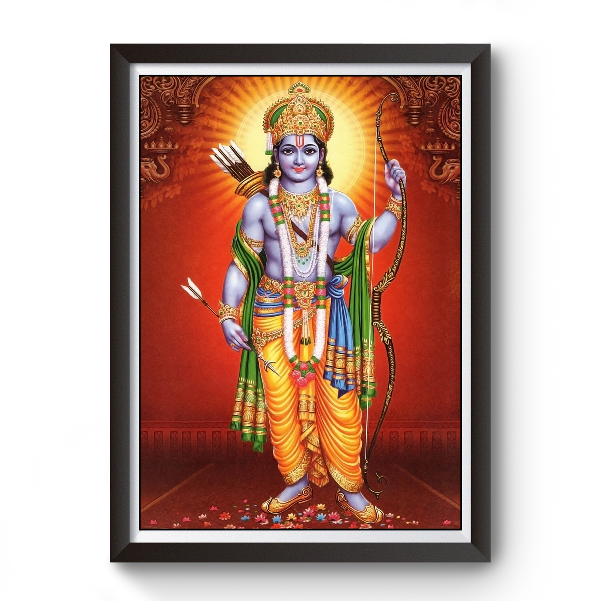 Shri Ram Black Wooden Photo Frame divine-frames