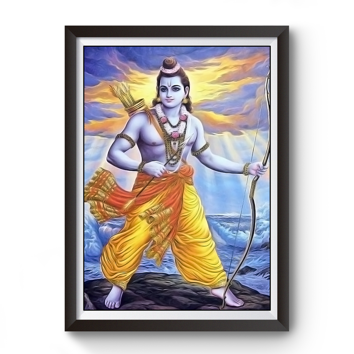 Shri Ram Divine Black Wooden Photo Frame divine-frames