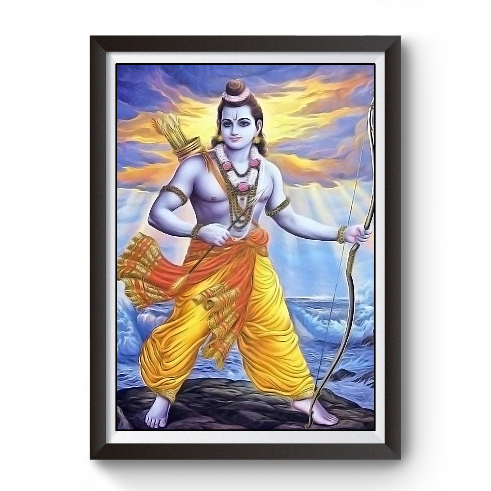 Shri Ram Divine Black Wooden Photo Frame divine-frames