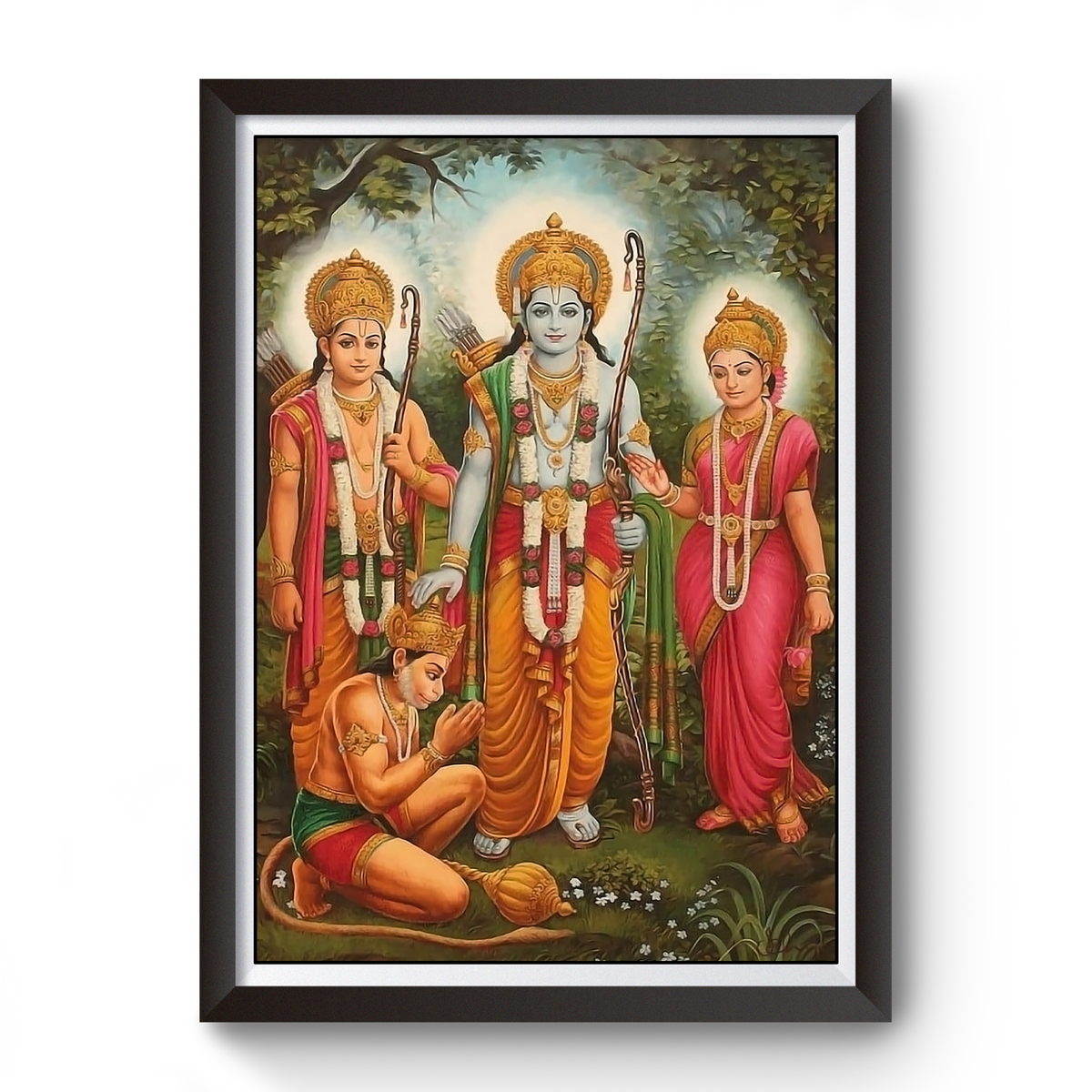 Shri Ram Family Wooden Photo Frame divine-frames