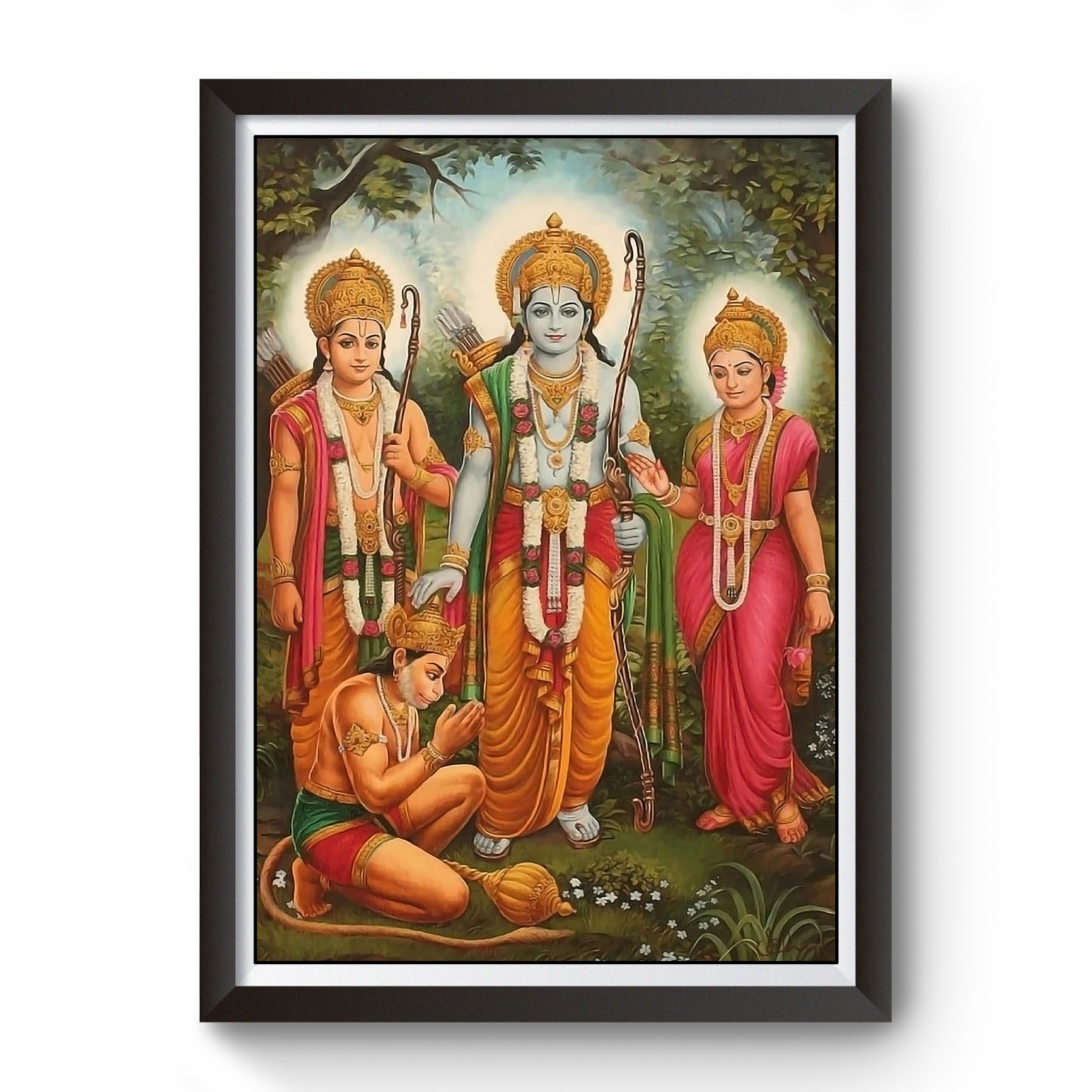 Shri Ram Family Wooden Photo Frame divine-frames