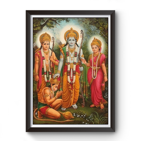 Shri Ram Family Wooden Photo Frame divine-frames