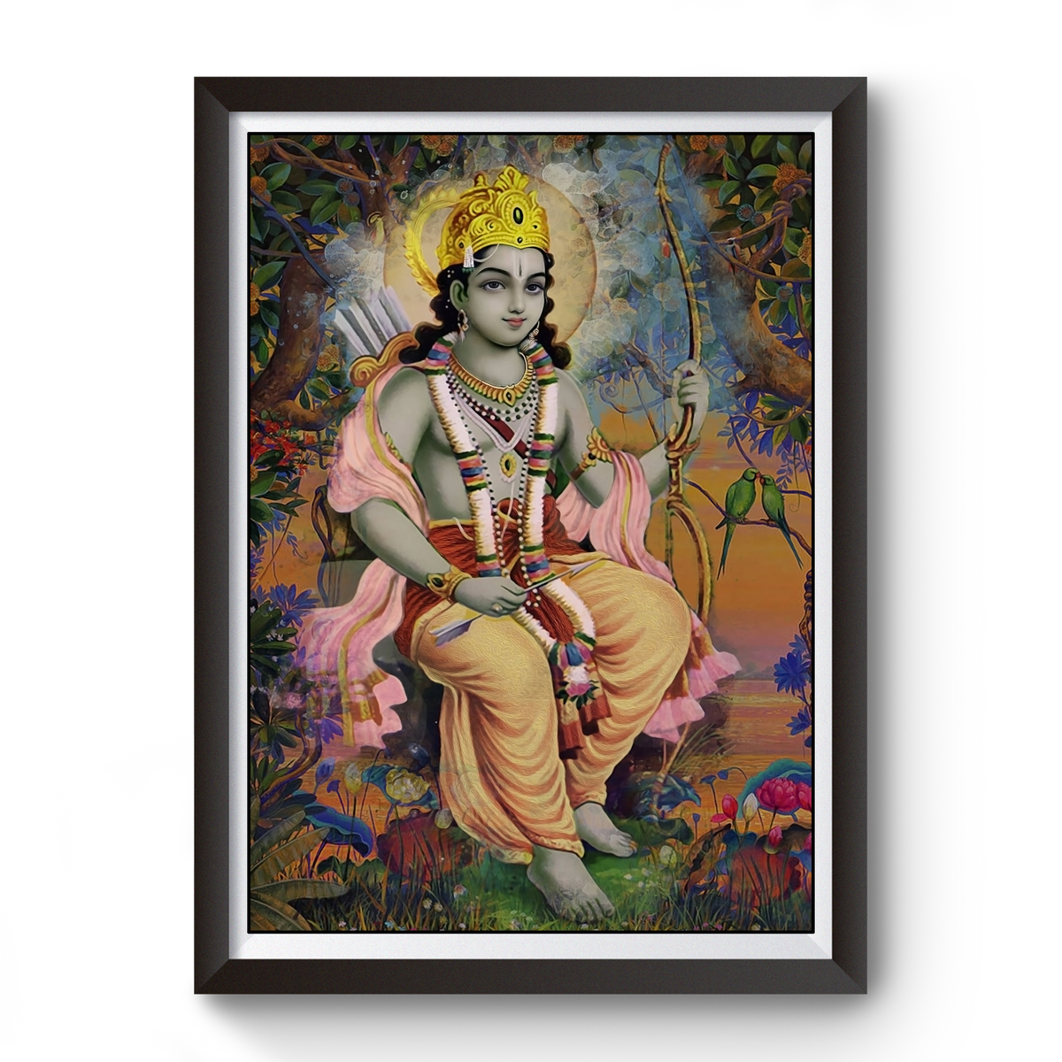 Shri Ram Vintage Wooden Photo Frame divine-frames