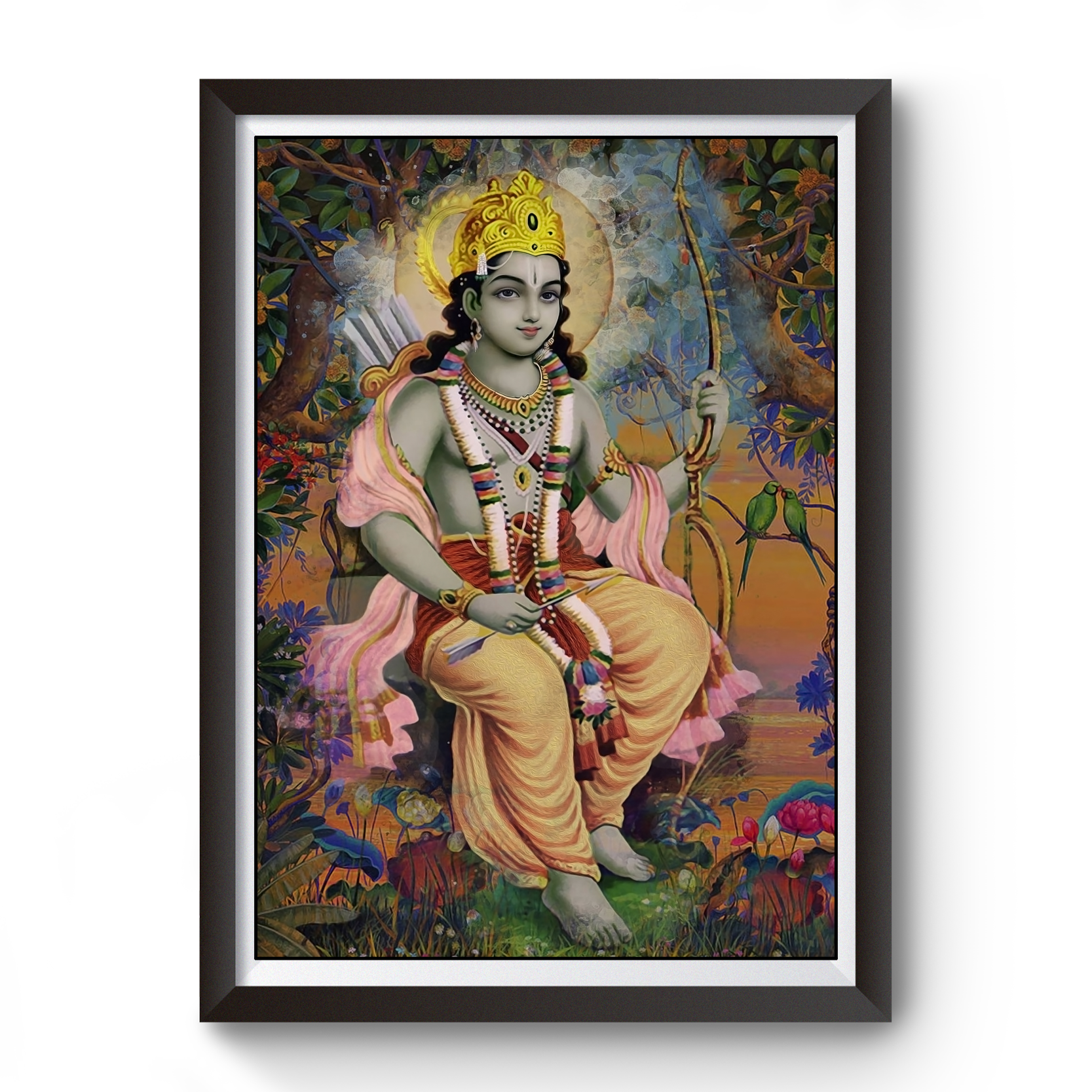 Shri Ram Vintage Wooden Photo Frame divine-frames