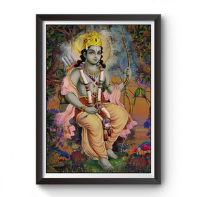 Shri Ram Vintage Wooden Photo Frame divine-frames