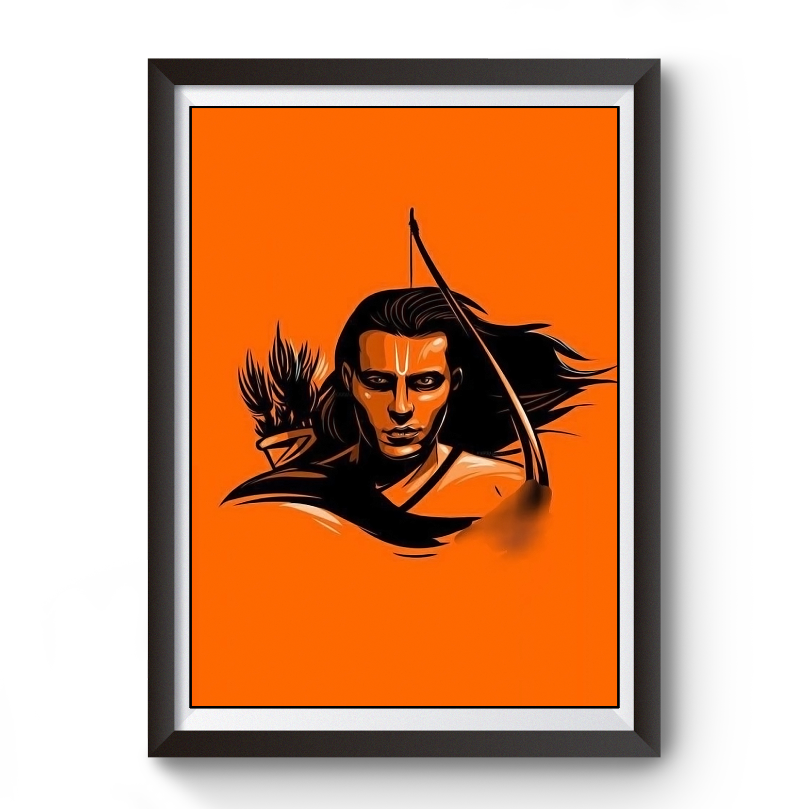 Shri Ram bhagwa colour black photo frame divine-frames