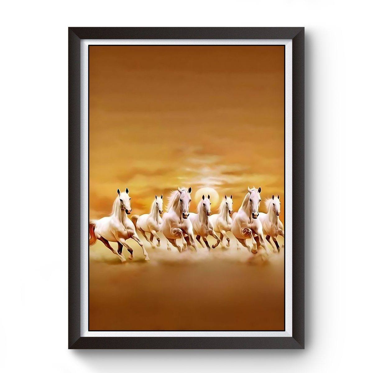 Vaastu 7 Horse black photo frame divine-frames