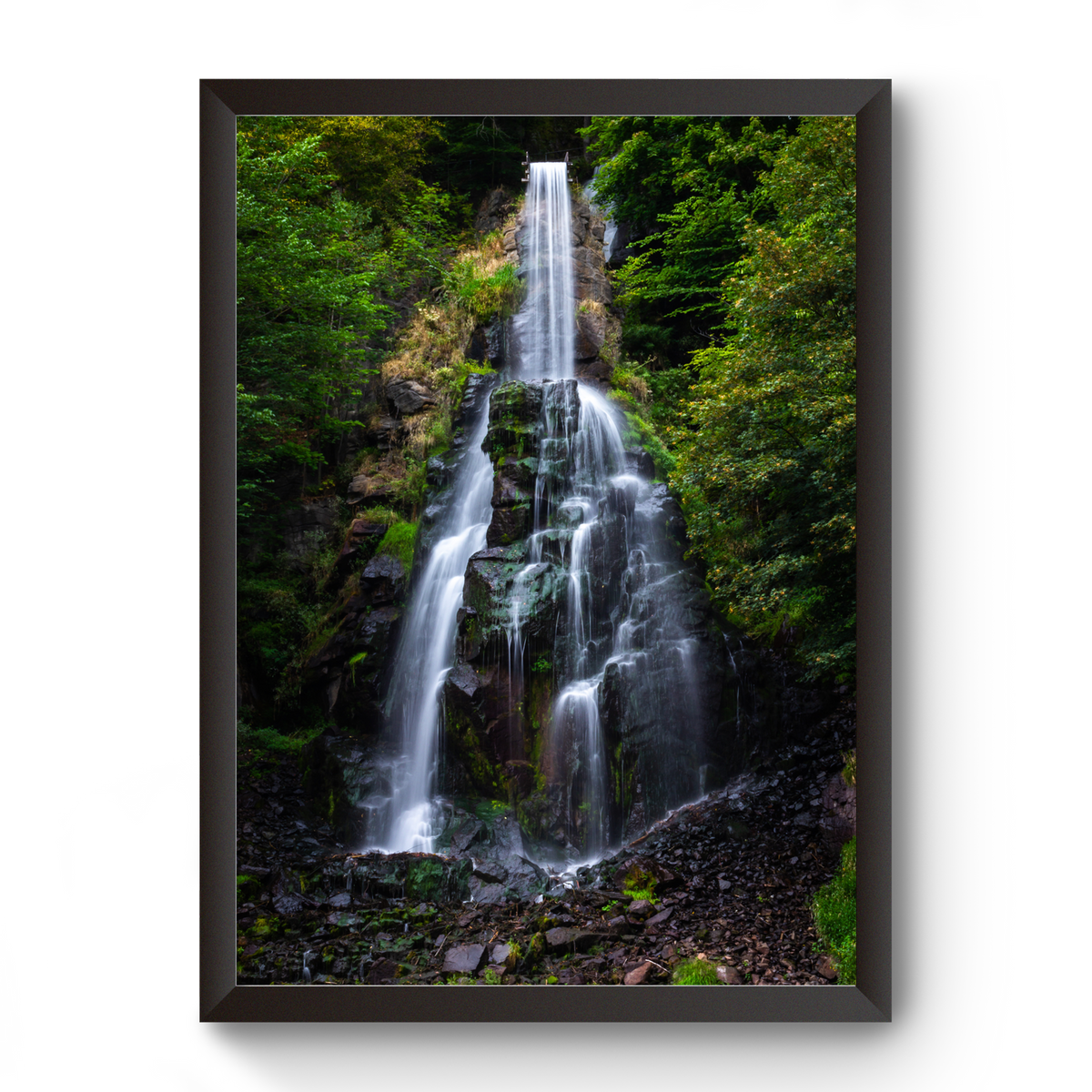 Vastu Nature Waterfall Black Wooden Photo Frame divine-frames