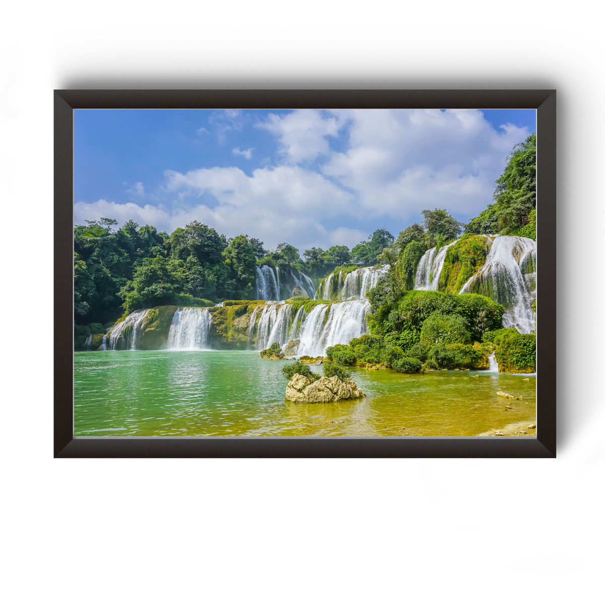 Vastu Nature Waterfall Black Wooden Photo Frame divine-frames