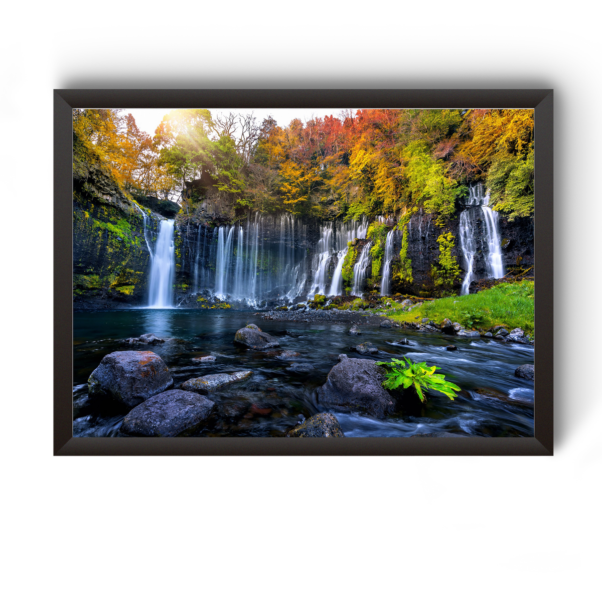 Vastu Nature Waterfall Black Wooden Photo Frame divine-frames