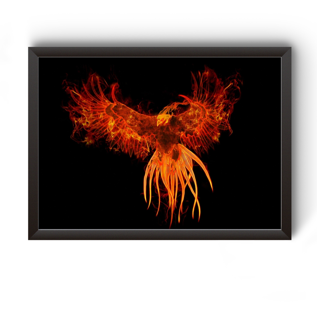 Vastu Red Phoenix Bird Office And Home Decor Wooden Photo Frame divine-frames