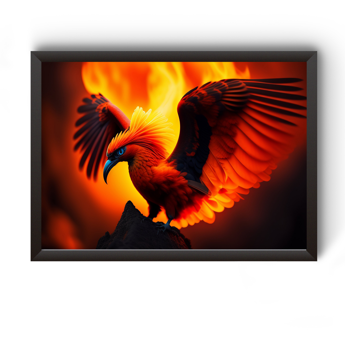 Vastu Red Phoenix Bird Office And Home Decor Wooden Photo Frame divine-frames