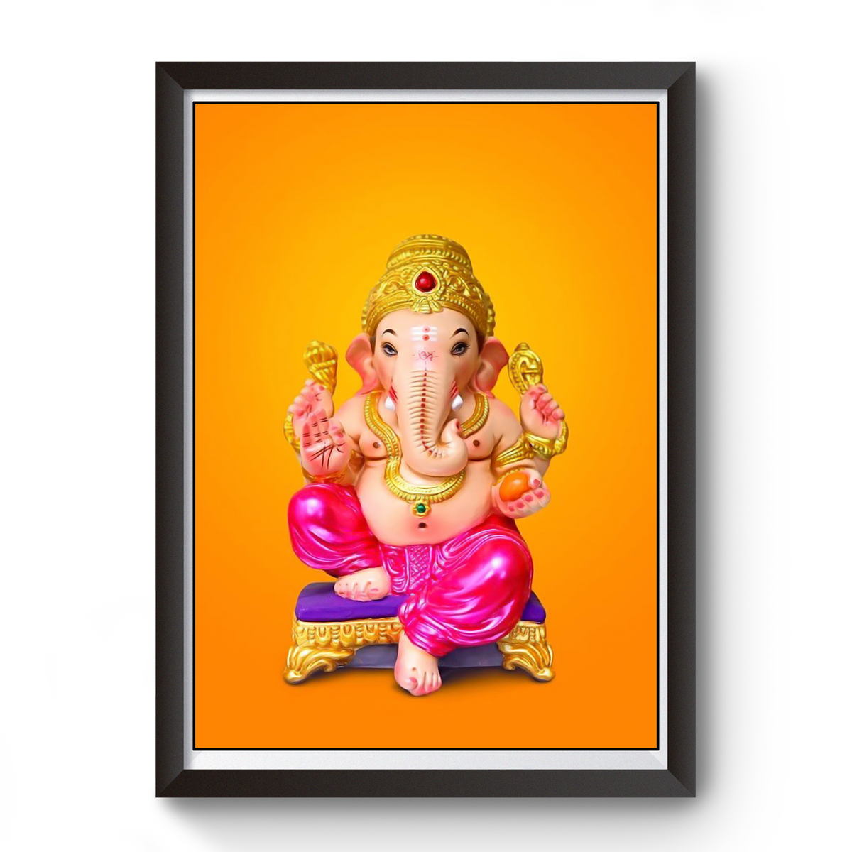 artistic Shree Ganesh wooden photo frame divine-frames