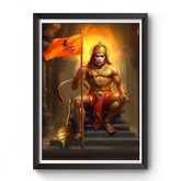 artistic Shri ram bhakt Hanuman wooden photo frame divine-frames