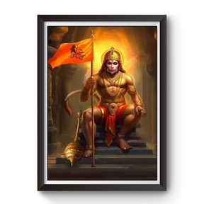 artistic Shri ram bhakt Hanuman wooden photo frame divine-frames